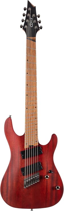 Cort KX307MSOPM KX307 7-String Multi-Scale Guitar Open Pore Mahogany