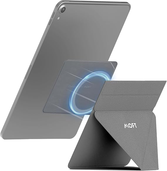 MOFT Snap Tablet Stand, Foldable and Adjustable in Portrait and Landscape, Ultra Slim Design iPad Stand for Desk, Compatible with 9.7" to 12.9" Tablets, Grey