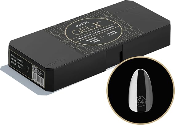 APRÉS Gel-X® Almond Nail Tips Set | 280 Count Soft Tips | Total 14 Sizes 00-9 with Half Size Sculpted Almond Short, 280 Count