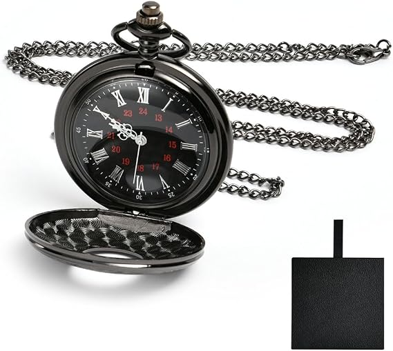 Vicloon Modern Quartz Pocket Watch with Chain - Roman Numerals Stylish Design for Birthday, Anniversary, Christmas, Father's Day