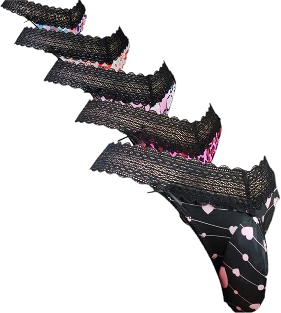 aishani Pouch Panties Men's Lace Thong Bikini Briefs Hipster Underpants V