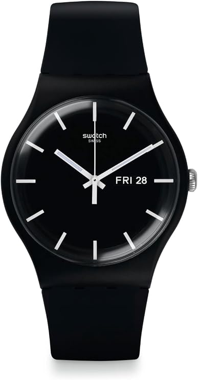 Swatch New Gent Biosourced Unisex Watch Casual Plastic Black Quartz Waterproof Mono Black