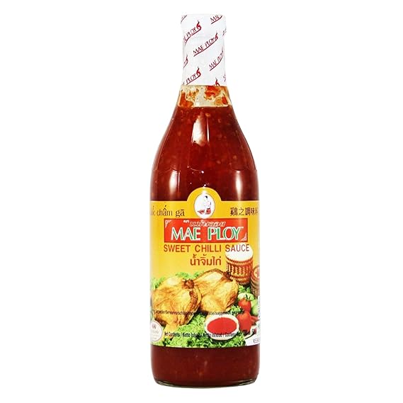 Mae Ploy Sweet Chili Sauce From Thailand, Mild Spicy And Sweet Flavors, Perfect As Dipping Sauce For Grilled And Deep-fried Food And Vegetables (25oz)
