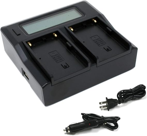 Wasabi Power Dual LCD Battery Charger for Sony BC-U1 and Sony BP-U30, BP-U60, BP-U90