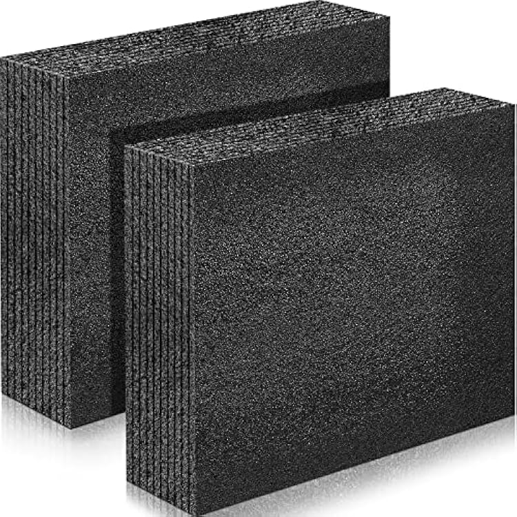 Hoolerry 2 Pcs Customizable Polyethylene Foam Packing Inserts for Cases Thick Polyethylene Cuttable Foam Sheet for Tool Box, Camera, Crafts, Storage and Crafts 12 X 10 X 3.125,Black
