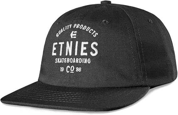 Etnies Mens Skate Co Strapback Black Hat Black ONE Size