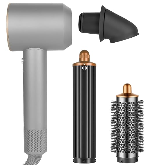 Long Barrel and Upgraded Connector Adapter with Round Volumizing Brush for Dyson Supersonic Hair Dryer