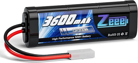 Zeee 7.2V NiMH Battery 3600mAh RC Battery with Tamiya Connector