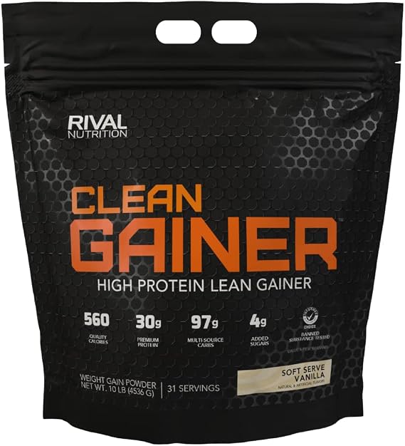 Rival Nutrition Clean Gainer Protein Powder (Soft Serve Vanilla, 10 lb)
