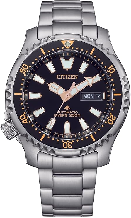 CITIZEN Men's Automatic Pro Master Marine Watch Silver/Black with Interchangeable Strap NY0160-66EE, Bracelet, Bracelet, Bracelet