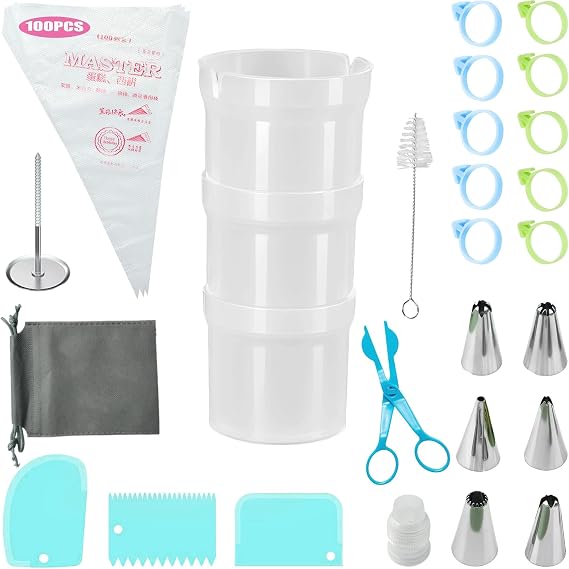 Piping Bag Holder Stand for Easy Filling Cake Decorating Supplies Kit for Pastry & Icing Bags
