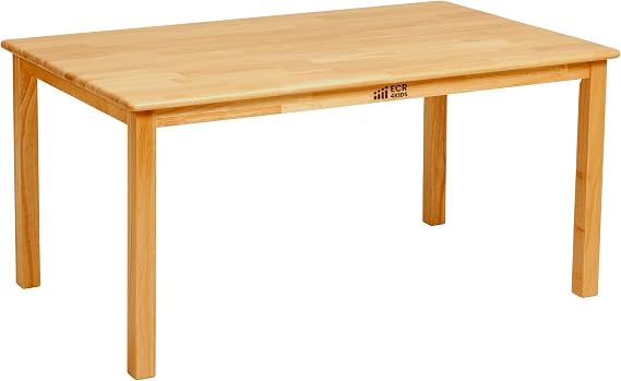 ECR4Kids 24in x 48in Rectangular Hardwood Table with 22in Legs, Kids Furniture, Honey