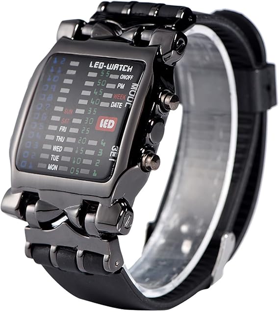 LED Binary Watch, Accurate Travel Time Easy Maintenance, Soft Comfortable Wrist,for Men Women