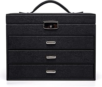 PU Leather Jewellery Box Large-Capacity Jewelry Organizer Earrings Storage Jewelry Storage Box for Women Girls Color : Pink