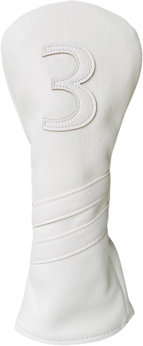 1pc Golf Club Head Cover Or 3pcs Golf Club Covers for Driver 3 Wood and Hybrids - White Golf Driver Headcover Fairway Wood Head Cover Hybrid Headcover Designed for All Brand