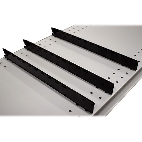 Black Extendable Adjustable Depth Gondola Shelf Dividers for Shelves 14" to 22" D, 10 Pack