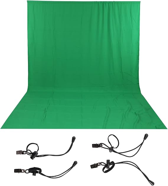 Green Screen Photography Backdrop Cloth 3x6m Thickened Chromakey Background Polyester Material for Photo Studio Video Shoot Professional Seamless Keying