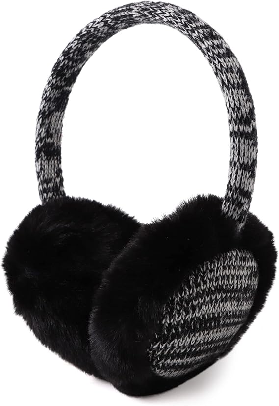 PESAAT Winter EarMuffs for Kids Outdoor Boys Knitted Ear Cover Plush Toddler Girls Ear Warmer 3-8 Years