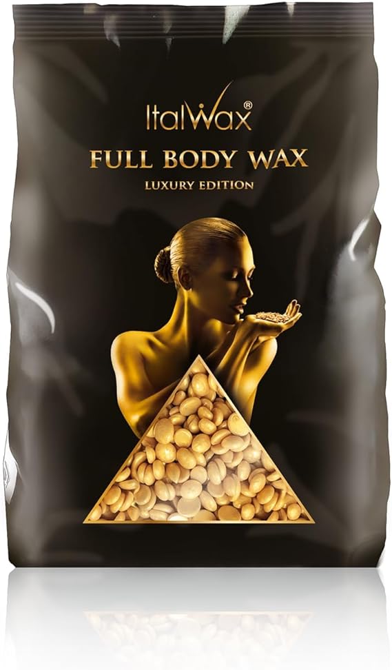Italwax Luxury Full Body Wax - 1kg / 2.2lb - Hard wax beads for hair removal - Unscented - ideal for sensitive skins
