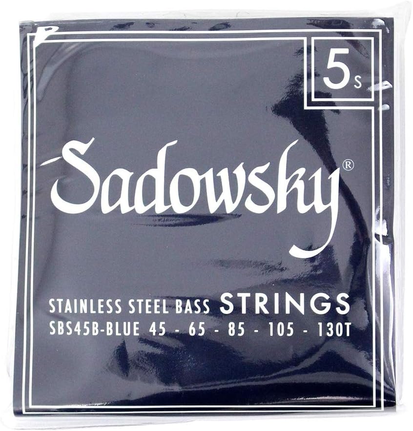 Sadowsky 045-130 SBS45B Blue Label Base Strings, Stainless Steel Strings, 5 Strings, Blue Silver