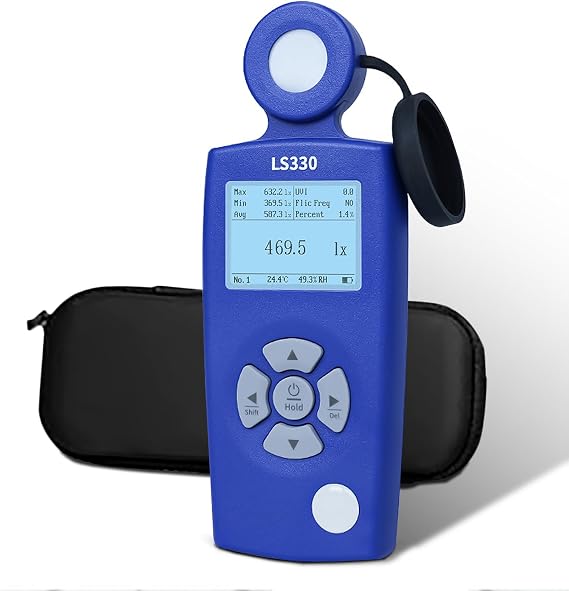 Spectral Light Meter Lux Meter with PPFD, UV Index & Flicker Analysis, 01,000,000 Lux High Precision Illuminance Meter, Color Temperature CRI Tester for LED Grow Lights, Lighting & Agriculture