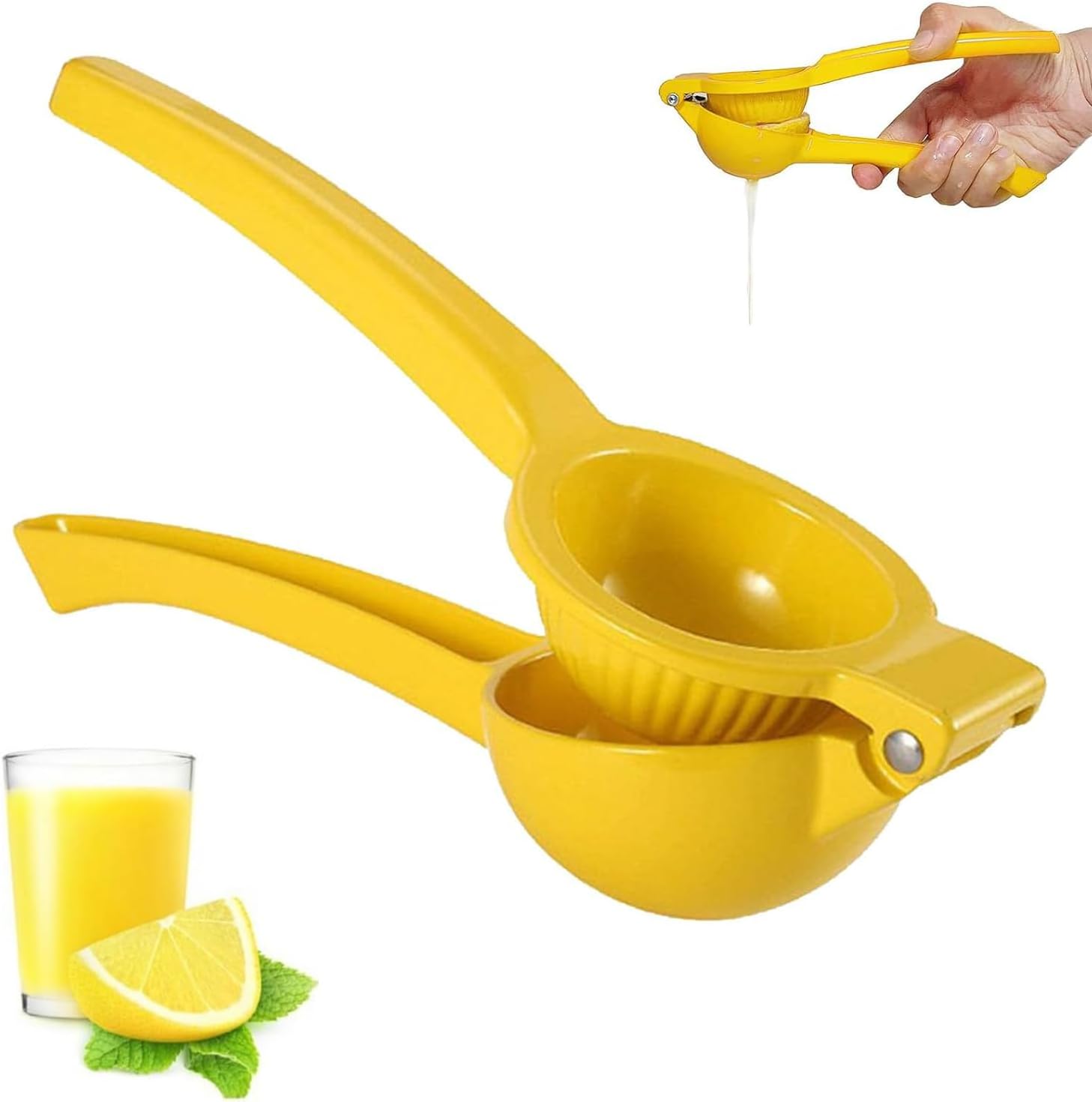 Squeezers, Kitchen Lemon Squeezer 2-In-1 Manual Juice Squeezer Compact and Portable for Kitchen, Bar, or Travel Use, for Lime, Orange Ideal for Lemonade, Cocktails, Lemon