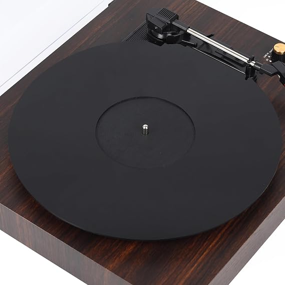 Acrylic Turntable Mat Vinyl Slipmat: 12 Inch Record Player Accessories | Anti-Static Platter Slip Mats for Vinyl Records Turntables - Enhance Sound Quality, Reduce Noise for DJ, Audio (Black)