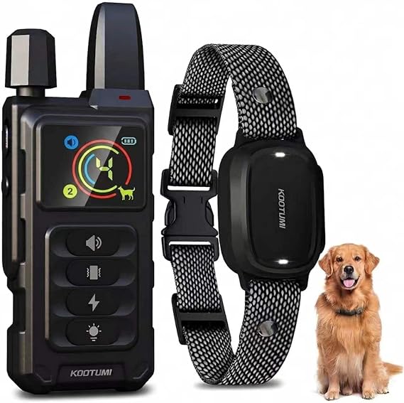 Dog Shock Collar with Remote - 4500FT Range, IPX7 Waterproof, 4 Humane Training Modes, Security Lock, Type-C Charging, Night Light, Rechargeable E-Collar for 10-120lbs Small Medium Large Dogs