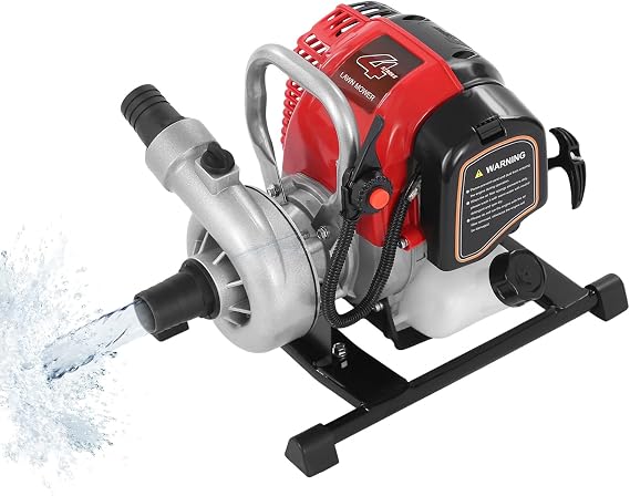 4 Stroke 1.14 HP Gas Gasoline Water Pump,1.5" Inch 0.85KW Petrol Water Transfer High Pressure Pump, 31CC 7500RPM Air Cooling Single-cylinder for Irrigation Pool
