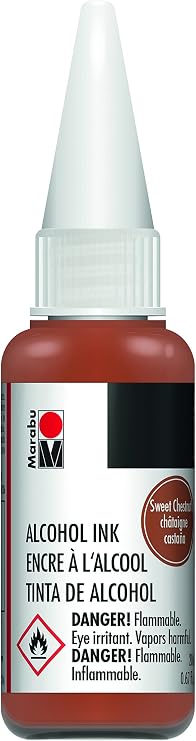 Marabu Alcohol Ink - Sweet Chestnut - Embrace the Warmth of Cozy Fall Days, Evoking Memories of Crackling Fires and Rustling Leaves - 20ml Bottle