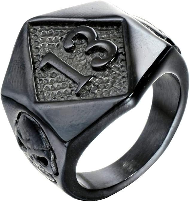 PAURO Men's Stainless Steel Punk Evil Skull Biker Ring Multicolors