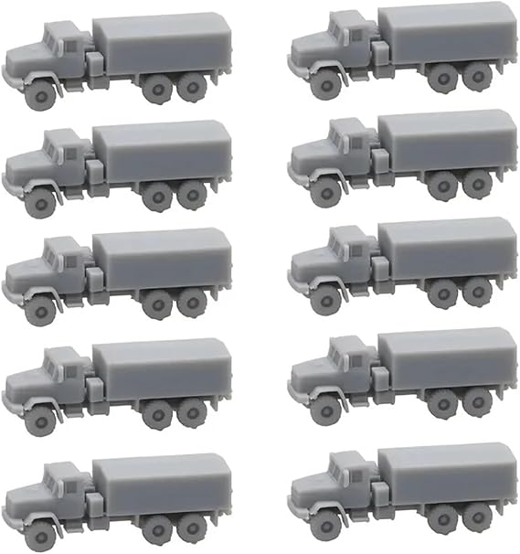 10PCS 1/2000-1/350 Scale KrAZ-6322 Military Vehicle Semitrailer Tractor DIY Model Resin Model Soldier Cargo Truck Military Model(1/350 (26mm))