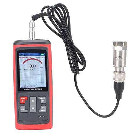 Hilitand Handheld Vibration Analyzer, Accurate Digital Multi Mode Tester with LCD Display Data Logging USB Connectivity for Motor Inspection ABS Built in 2000mAh Battery 1 Pack