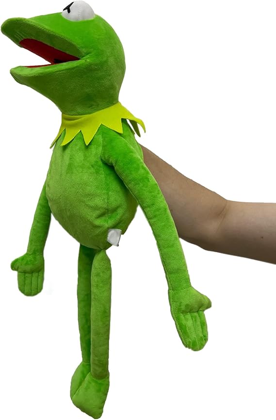 Kermit the Frog Puppet,60cm Family Frog Hand Puppet Anime Frog Show Plush Toys Baby Kids Adults Birthday Gift