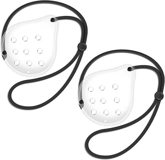 2 Pcs Eye Shield After Cataract Surgery, Transparent Eyes Shield After Surgery, 9 Hole Protective Plastic Eyes Shields, for Protective Eye Reduce The Sensitivity of The Eyess to Light
