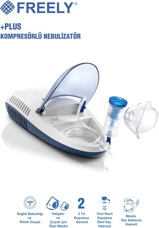 Freely Plus Kompresörlü Nebülizatör Cihazı, Kapaklı Tasarım