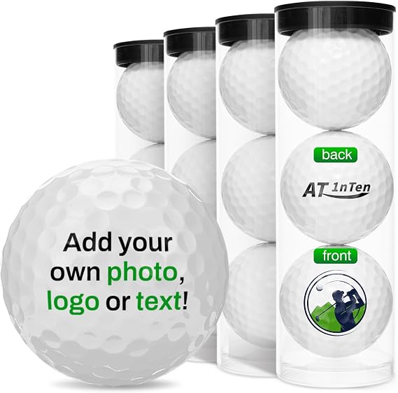 Personalized Golf Balls withText/Logo/Image-1 Dozen/21 Pack Bulk | Customized Text/Logo/Image, Custom Golf Balls for Men, Women, Boyfriend, Dad, Husband, Golfers, Grandpa Retirement Gifts