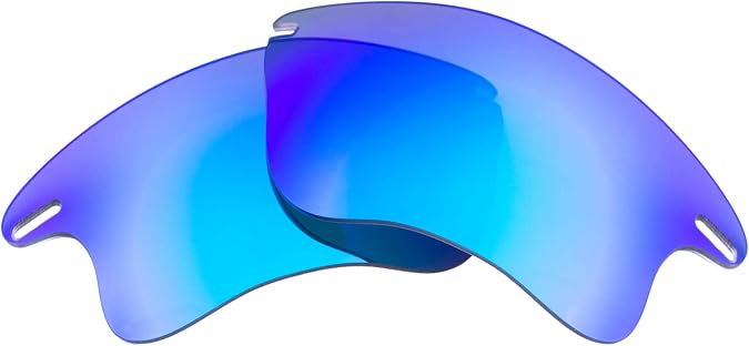 Polarized Replacement Lenses for Oakley Fast Jacket XL Sunglasses - Crafted in the USA - Grey Polarized with Blue Mirror