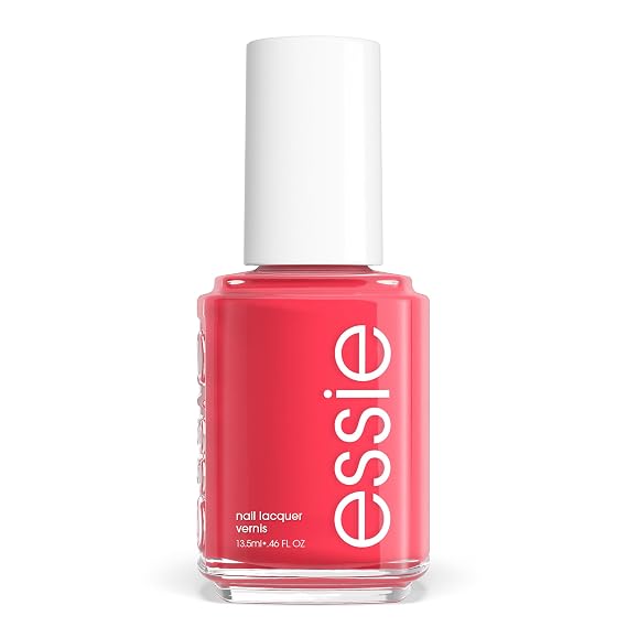 essie Salon-Quality Nail Polish, 8-Free Vegan, Bright Coral, Cute As A Button, 0.46 fl oz