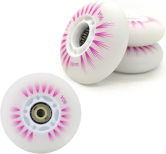 4 Pack 62mm 64mm 68mm 70mm 72mm 76mm 80mm Light Up Inline Skate Wheels Flash Roller Skate Wheels 90A Skate Replacement Wheels with ABEC-9 Bearings for Indoor and Outdoor Use