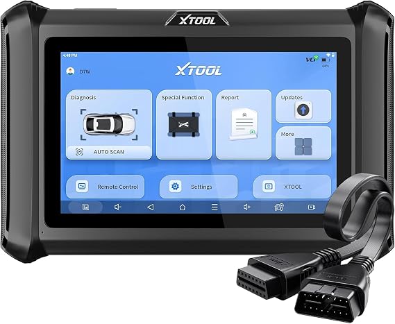 XTOOL D7W OBD2 Scanner with Extension Cable: Wireless Ver. of D7/D7S, Bidirectional Scan Tool with 3-Year Updates, ECU C0ding, CAN FD/DoIP, 36+ Resets, Crank Sensor Relearn