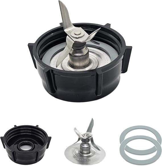 for Oster Blender Replacement Parts Blender Ice Blade with Jar Base Cap and Two Rubber O Ring Seal Gasket Accessory Refresh Kit