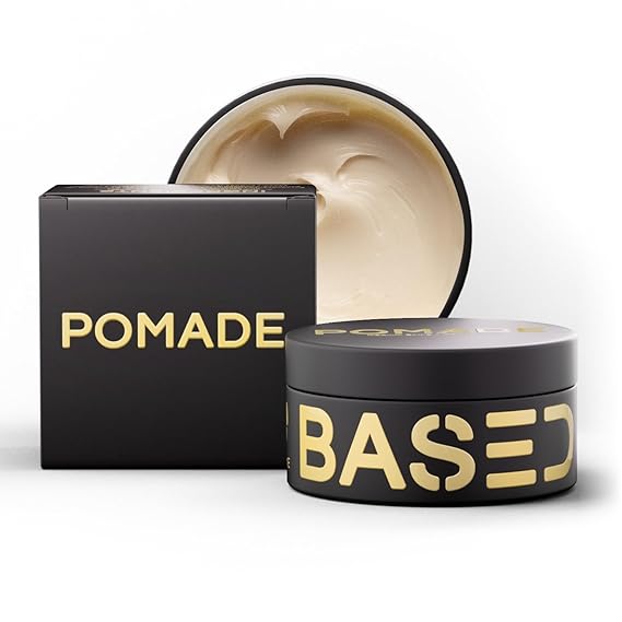 BASED Pomade for Men, Quality Hair Care with Medium Hold, Natural Shine & Fragrance, Easy to Apply & Great for All Hair Types, Hydrating and Nourishing Pomade (3 Oz Pack of 1)