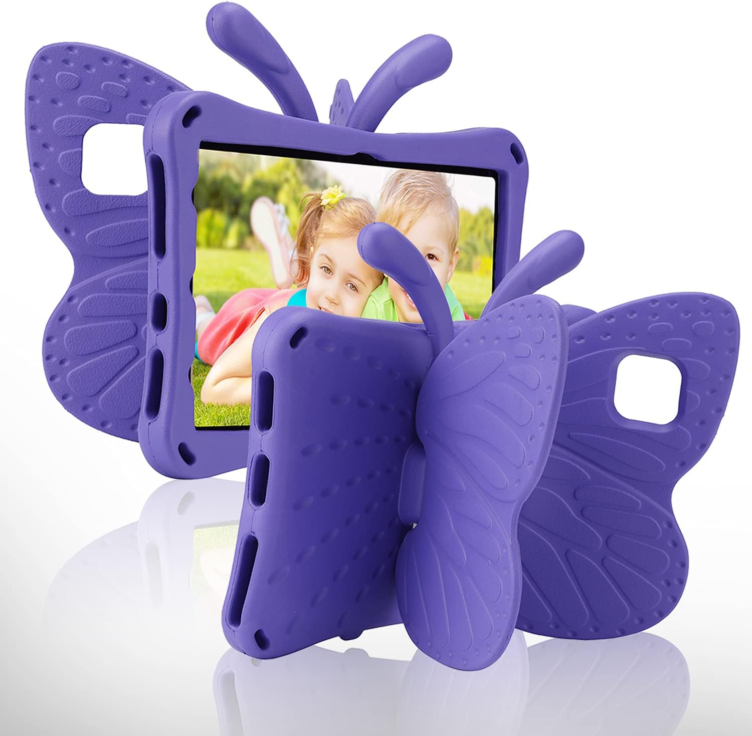 iPad 10.2 Tablet Case Kids,iPad 10.2 7 8 9 Butterfly Case with Kickstand Light EVA Full Boby Drop Protective Rugged Shockproof Kid-Proof iPad 7 8 9 iPad 10.2 Kid Tablet Case for Girl Kid Gift Purple