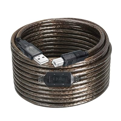 Long USB Printer Cable 40 ft, USB 2.0 Type A to B, High-Speed PrinterScanner Cord with Built-in Chip for Enhanced Signal Transmission