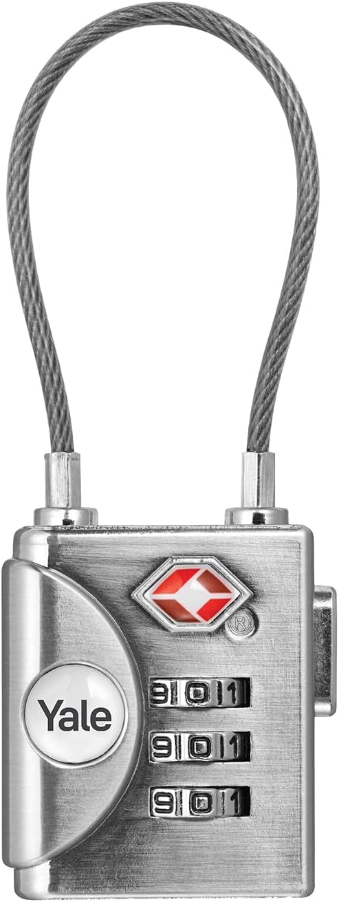 Yale YTP3/32/350/1 Wired Encrypted Padlock (TSA Approved) - Grey - Blister