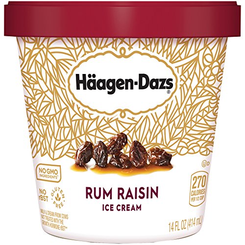 Haagen-Dazs, Rum Raisin Ice Cream, Pint 8 Count
