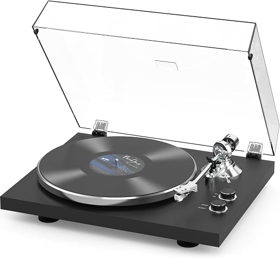 Retrolife Record Player Turntable for Vinyls with BT Wireless Output,Black