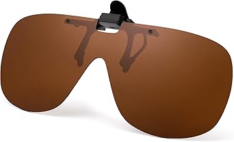 JM Polarized Clip on Sunglasses Frameless Flip Up One Piece Shield Lens for Prescription Glasses