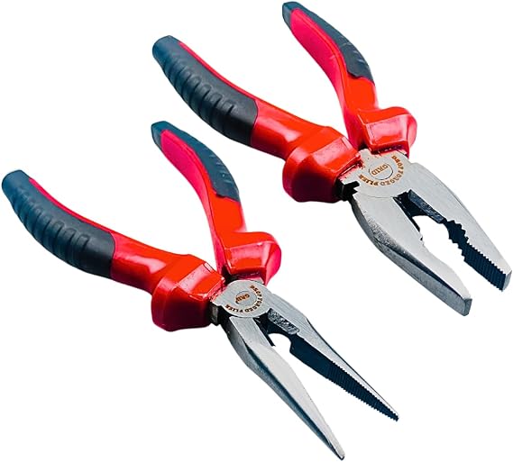 GRID 2 Pcs. Professional's 8 Inch Pliers Set - Lineman & Long Nose